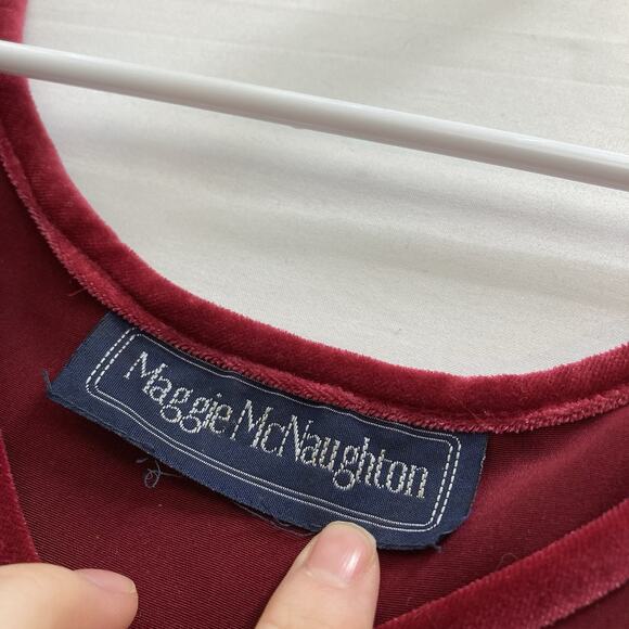 Maggie McNaughton Red Velvet Burnout Cardigan And Tank Top Set Est. Size 2X Boho - Picture 7 of 16